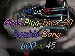 Large Stainless Steel Plug 90 + Double Dongue 600 x 45